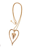 Lagenlook Chunky Heart Pendant Long Necklace