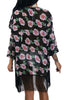 Floral Print Fringed Kimono