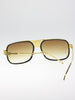 Over Size Metal Frame Tint  Square Sunglasses