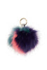 Multi Colour FAUX MINK Fur Pom Pom Keyring Charm with Diamante Strap