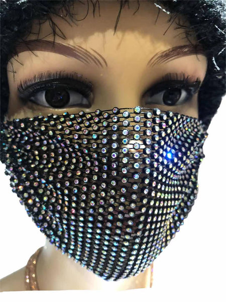 Diamante Crystal Face Covering Mask