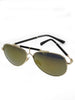 Aviator PU Leather Brow Bar Mirror Sunglasses