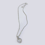 DIAMANTE AND BAGUETTE GEM CHAIN AND CRYSTAL HEART NECKLACE