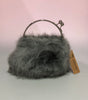 Faux Fur Purse/Bag with Ball Clasp Fastening