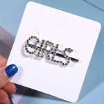 Diamante Rhinestones Words Letters Hair Slides