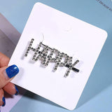 Diamante Rhinestones Words Letters Hair Slides