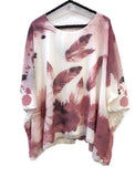 Water colour Feather Print Diamante Silky Feel Top