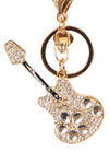 Guitar Diamante Bag Charm Keyring