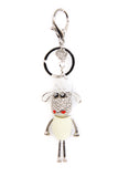 Cartoon Sheep Diamante Bag Charm Keyring