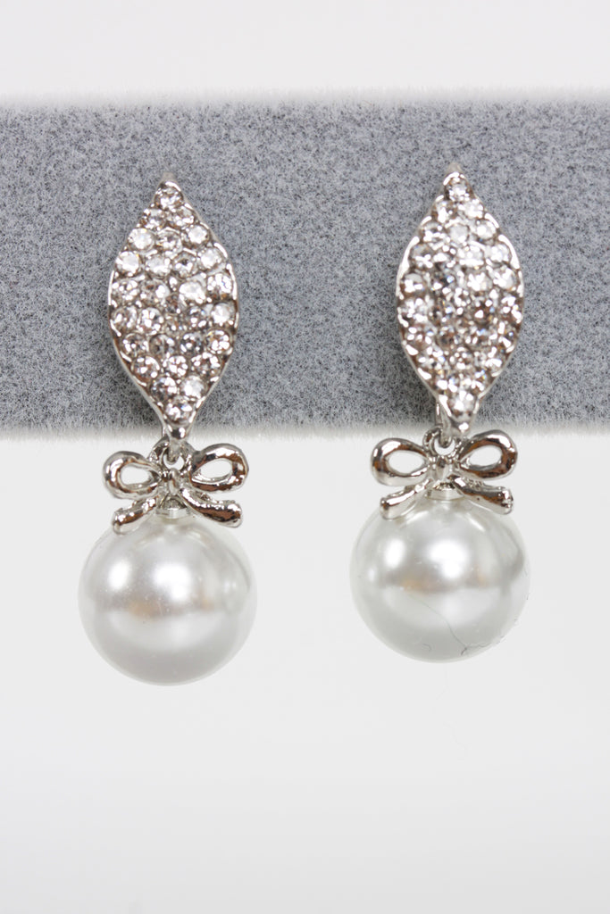 Gold & Pearl Heart Diamante Earrings | Be~You~Tiful Things