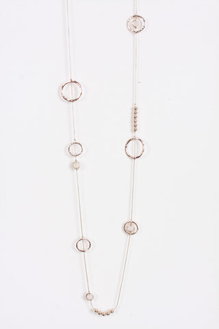 Circle rings and Beads Lagen Look Jewellery Womens Necklace