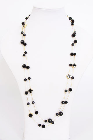 Black Necklace with Beads and Star