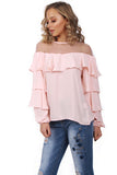 Mesh Ruffle Detail Blouse Top