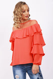 Mesh Ruffle Detail Blouse Top