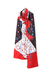 Keys Print Reversible Silky Self Tie Neck & Head Scarf