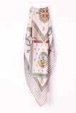 Silky Nautica Print Bandana Square Scarf