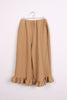 Ribbed Knit Puffer Sleeve Jumper and Wide Leg Ruffle Culotte Trouser Co-Ord Set