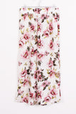 Pink Floral High Waist Elasticated Wide Leg Trousers