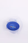 Blue & Red net Mesh Round Flower Fascinator