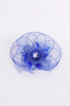 Royal Blue Flower Mesh Fascinator for wedding