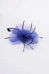 Royal Blue Flower Feather Mesh Fascinator