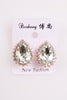 Tear Drop Diamond cut Clip on earrings with diamante
