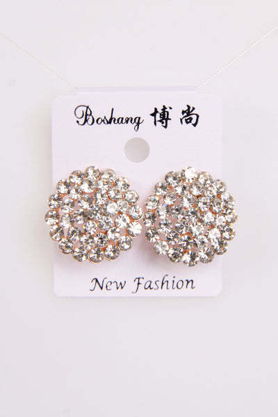 Round Diamante Earrings 