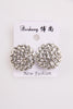 Silver round diamante earrings 