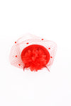 RED MESH FEATHER STYLISH WEDDING FASCINATOR