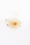 Flower Feather Mesh Fascinator in gold for wedding