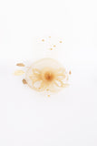Flower Feather Mesh Fascinator in gold for wedding