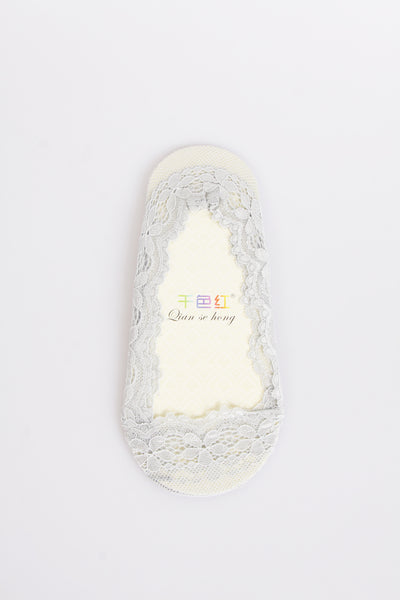 grey low cut lace socks