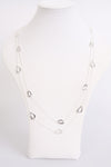 Long triangle lagen look necklace silver