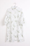 Floral Puff Sleeve Button Up Shirt Midi Dress