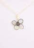 Metal Gem Flower Pendant Statement Boho Necklace