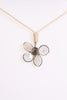 Metal Gem Flower Pendant Statement Boho Necklace