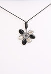 Stone gems lagenlook black clear crystal Necklace