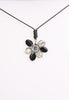 Stone gems lagenlook black clear crystal Necklace