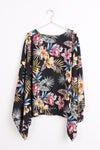 Women Round Neck Floral Print Kaftan Top