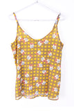 V Neck Floral Check Print Strappy Cami Top