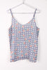 V Neck Floral Check Print Strappy Cami Top