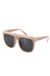 nude chain detail flat top sunglasses on angle