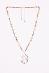 Long Beads Necklace with Tree Of Life Pendant
