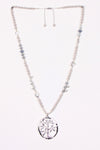 Long Beads Necklace with Tree Of Life Pendant