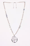 Long Beads Necklace with Tree Of Life Pendant