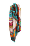 Large Square Silky Inspired Print Scarf
