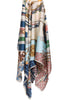 Large Square Silky Mosaic Jewel  Chain Print Scarf