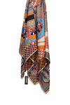 Large Square Silky Mosaic Jewel  Chain Print Scarf