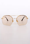 Rust Gold Metal Frame Double Bridge Flat Bottom Sunglasses