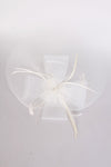White Fascinator with Flower and Bow